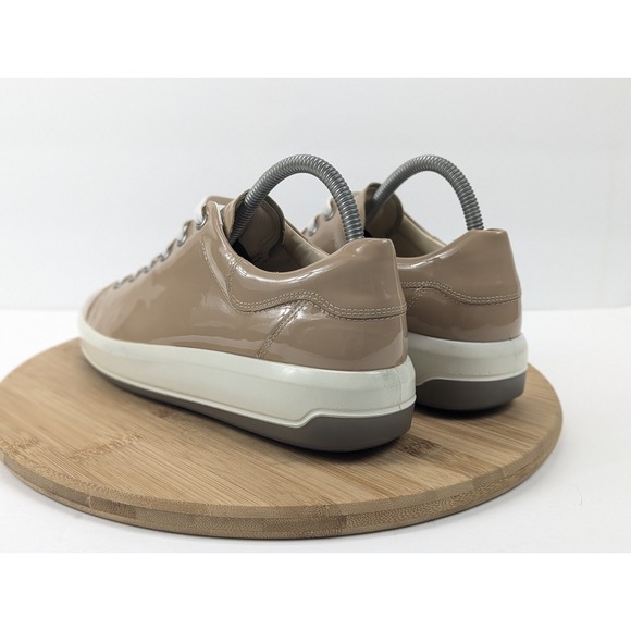 Ecco Soft 7 Womans 8 Shoes Patent Leather Platform Cap‎ Toe Slip On Sneakers - Picture 5 of 16